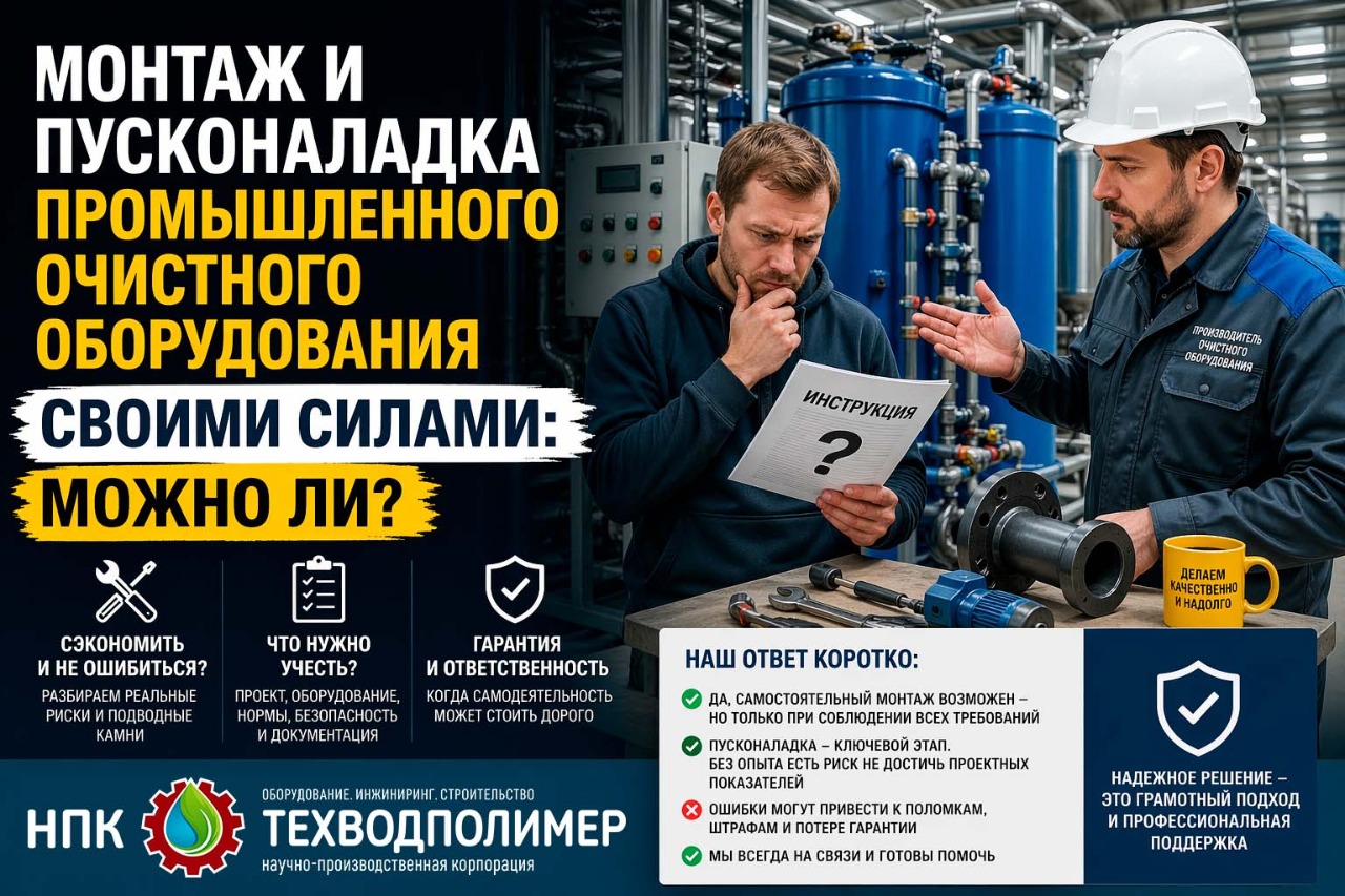 Монтаж и пусконаладка промышленного очистного оборудования: почему стоит доверить это нам?