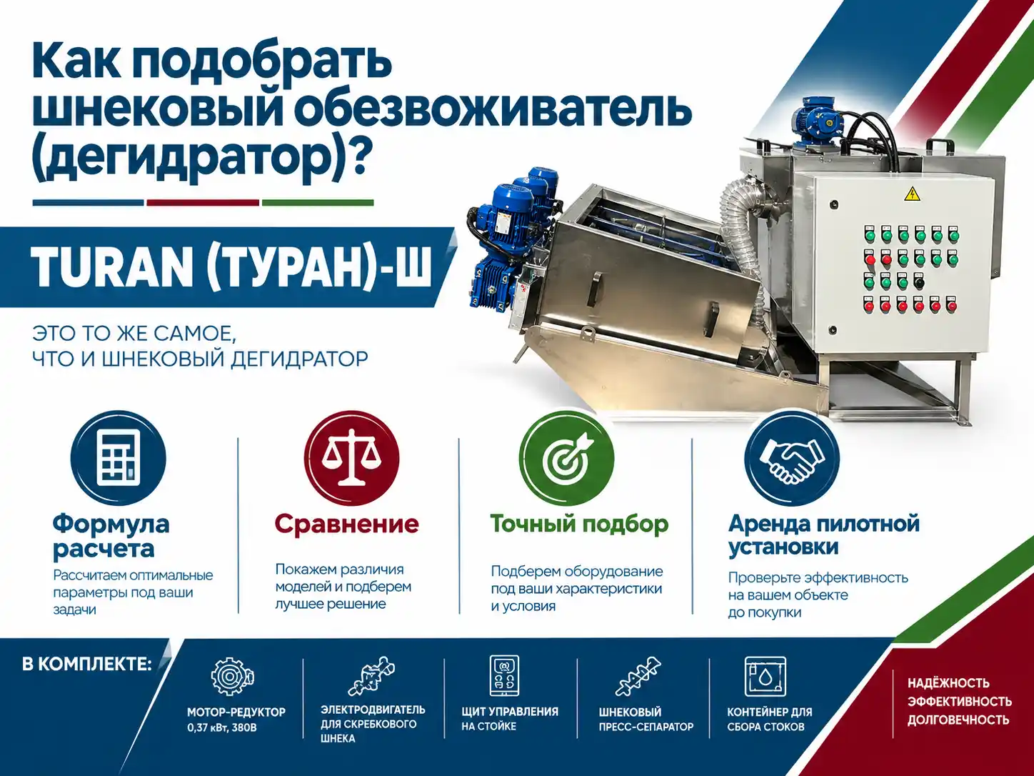 Как рассчитать производительность шнекового обезвоживателя (дегидратора) TURAN (ТУРАН)-Ш